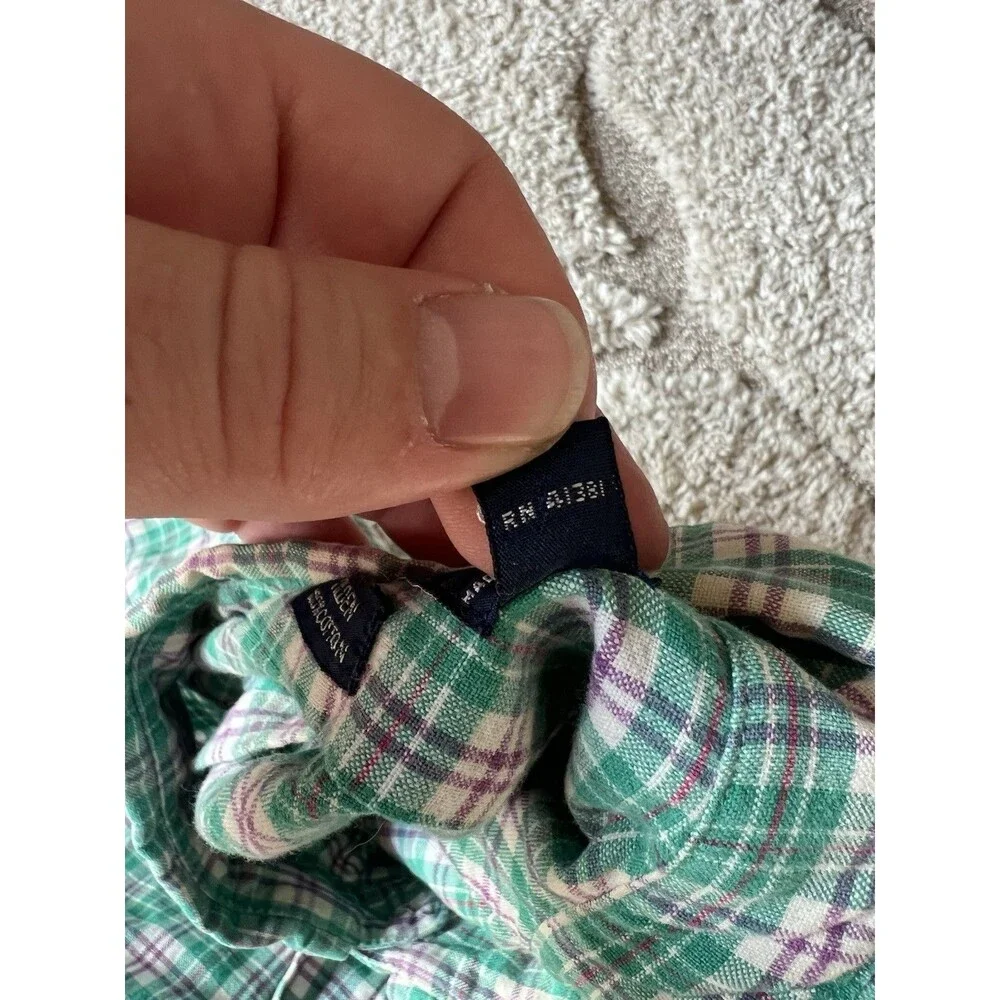 VTG Polo Ralph Lauren Shirt Mens XXL Green Plaid Tilden Golf Crest Short Sleeve - Picture 6 of 7